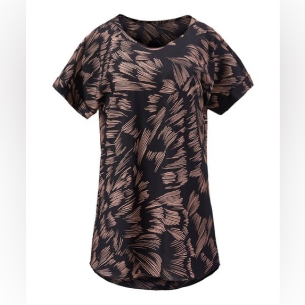 CAbi‎ Tate Black Blouse Top Short Sleeve Women’s Medium #3433 NWOT